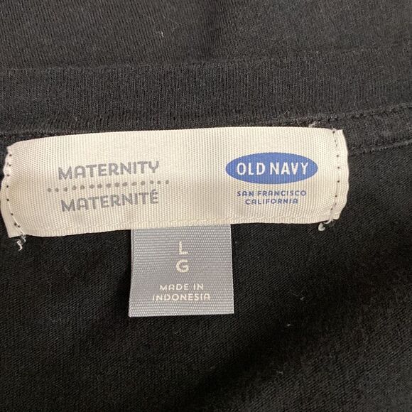 Maternity- Black V-Neck LS Tee - Picture 6 of 7